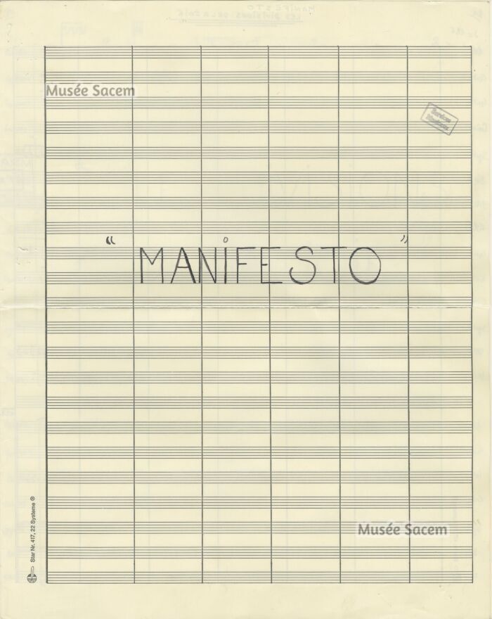 Mus E Sacem Partition Manifesto